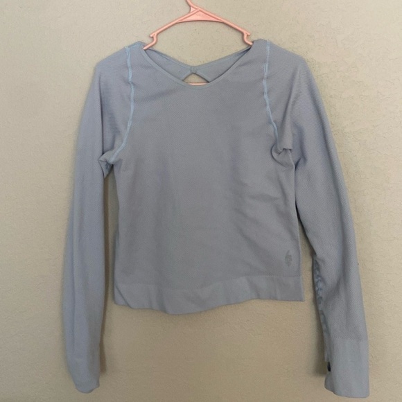 Free People Movement Powder Blue Compression Long Sleeve Tee - Picture 3 of 7